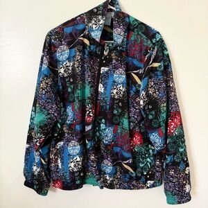 Vintage 90s y2k sport patchwork windbreaker jacket size large granny core